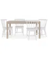 Macy's Catriona 5pc Dining Set (rectangular Dining Table & 4 Wood Side Chairs) In White