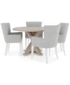 Macy's Catriona 5pc Dining Set (round Dining Table & 4 Upholstered Arm Chairs) In No Color