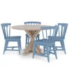 MACY'S CATRIONA 5PC DINING SET (ROUND DINING TABLE + 4 WOOD SIDE CHAIRS)