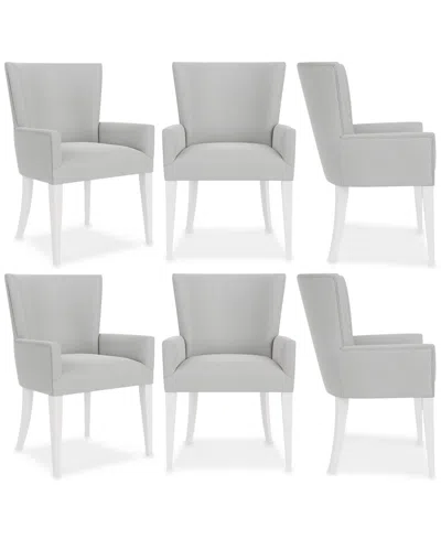 Macy's Catriona 6 Pc. Upholstered Arm Chair Set In Grey
