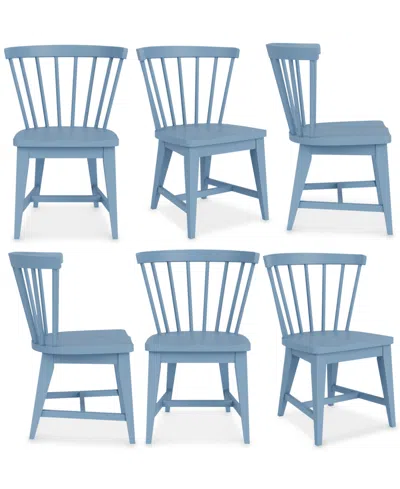 Macy's Catriona 6 Pc. Wood Side Chair Set In Blue