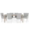 Macy's Catriona 7pc Dining Set (rectangular Dining Table, 4 Upholstered Side Chairs & 2 Upholstered Arm Cha In No Color