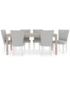 Macy's Catriona 7pc Dining Set (rectangular Dining Table & 6 Upholstered Side Chairs), Created For  In No Color