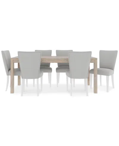 Macy's Catriona 7pc Dining Set (rectangular Dining Table & 6 Upholstered Side Chairs), Created For  In No Color