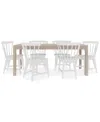 MACY'S CATRIONA 7PC DINING SET (RECTANGULAR DINING TABLE + 6 WOOD SIDE CHAIRS)