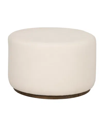 Macy's Cayden 14" Fabric Coffee Table Pouf In White