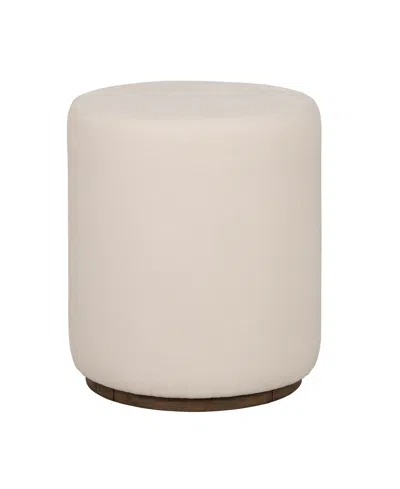 Macy's Cayden 20" Fabric End Table Pouf In White