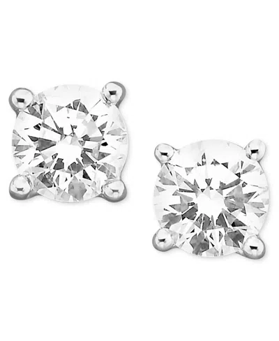 Macy's Certified Colorless Diamond Stud Earrings In 18k White Gold (1/3 Ct. T.w.)