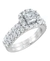 Macy's Certified Diamond Bridal Set Ring (2 Ct. T.w.) In 14k White Gold In Silver