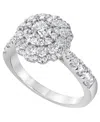 Macy's Certified Diamond Ring (1-1/2 Ct. T.w.) In 14k White Gold In Silver