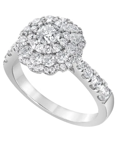 Macy's Certified Diamond Ring (1-1/2 Ct. T.w.) In 14k White Gold In Silver