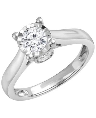 Macy's Certified Diamond Ring (1 Ct. T.w.) In 14k White Gold In Silver