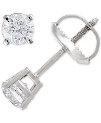 Macy's Certified Diamond Stud Earrings Collection 1 2 1 Ct. T.w. In 14k White Gold