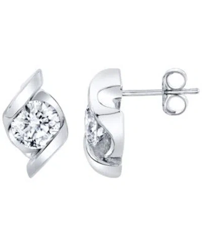 Macy's Macys Certified Lab Grown Diamond Stud Earrings In Silver
