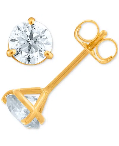 Macy's Certified Near Colorless Diamond Stud Earrings (1 Ct. T.w.) In 18k Gold In Yellow Gold