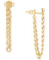 Macy's Chain Link Front To Back Drop Earrings In 10k Gold In Gold
