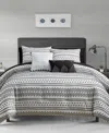 Macy's Chaplin Printed 9-pc. Comforter Set, Queen In Black,white