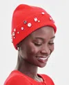 Macy's Charter Club Women's 100% Cashmere Embellished Beanie, Exclusively At  In Red