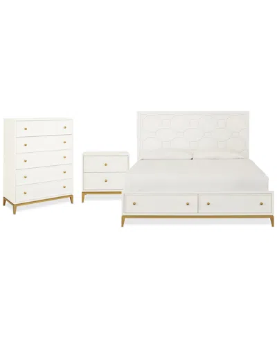 Macy's Chelsea 3-pc. Bedroom Set (king Storage Bed, Chest & Nightstand) In Transparent
