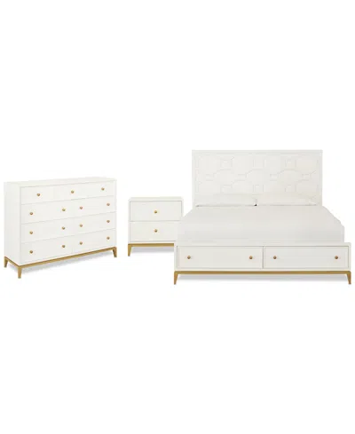 Macy's Chelsea 3-pc. Bedroom Set (king Storage Bed, Dresser & Nightstand) In Transparent
