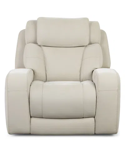 Macy's Cheramie 44" Fabric Power Motion Recliner In White