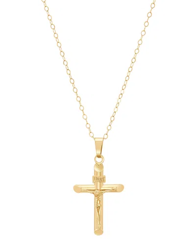 Macy's Children's Crucifix Cross Pendant Necklace In 14k Yellow Gold