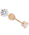 Macy's Children's Cubic Zirconia Birthstone Reversible Earrings In 14k Gold In April