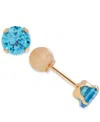 Macy's Children's Cubic Zirconia Birthstone Reversible Earrings In 14k Gold In December