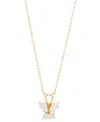 Macy's Children's Cubic Zirconia Butterfly 15" Pendant Necklace In 14k Gold In Gold