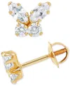 Macy's Children's Cubic Zirconia Butterfly Stud Earrings In 14k Gold In Gold