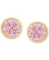 Macy's Children's Cubic Zirconia Screw Back Stud Earrings In 14k Gold In Pink