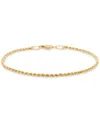 Macy's Children's Glitter Rope Bracelet In 14k Yellow Gold In Gold