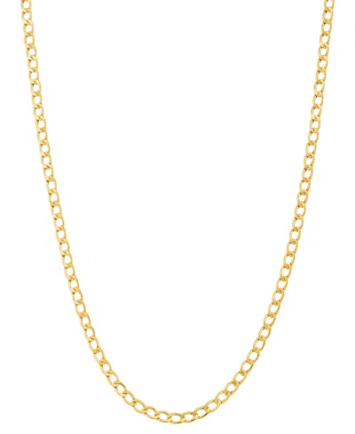 Macy's Kids' Children's Polished Curb Chain In 14k Yellow Gold, 13"