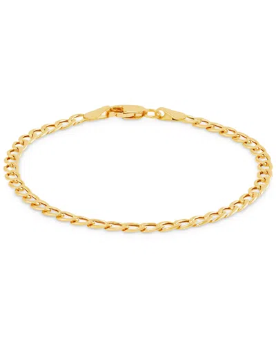 Macy's Kids' Children's Polished Hollow Curb Chain Bracelet In 14k Yellow Gold