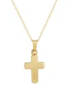 Macy's Children's Polished Tiny Cross 13" Pendant Necklace In 14k Gold In Gold