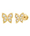 Macy's Children's White Cubic Zirconia Butterfly Earrings In 14k Yellow Gold In Gold