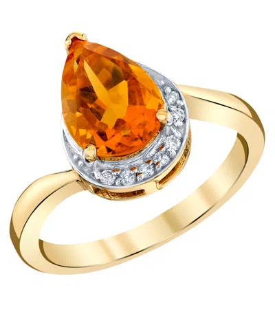Macy's Citrine (1-3/4 Ct. T.w.) And Diamond Accent Ring In 10k Yellow Gold In Orange