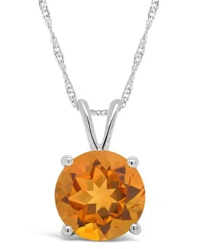 Macy's Citrine (1-7/8 Ct. T.w.) Pendant Necklace In Sterling Silver. Also Available In Sky Blue Topaz, Rose