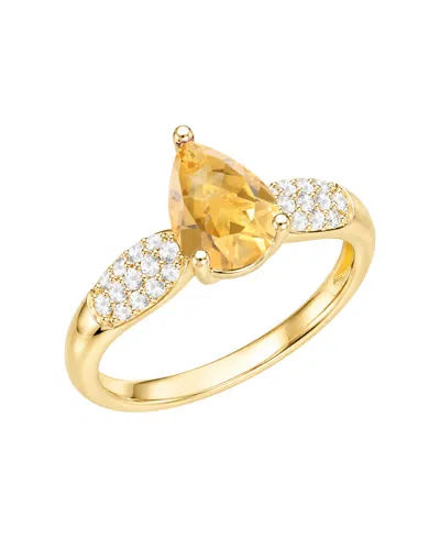 Macy's Citrine (1 Ct. T.w.) & Diamond (1/4 Ct. T.w.) Ring In 14k Yellow Gold