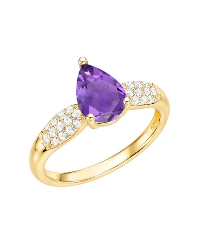 Macy's Citrine (1 Ct. T.w.) & Diamond (1/4 Ct. T.w.) Ring In 14k Yellow Gold In Amethyst