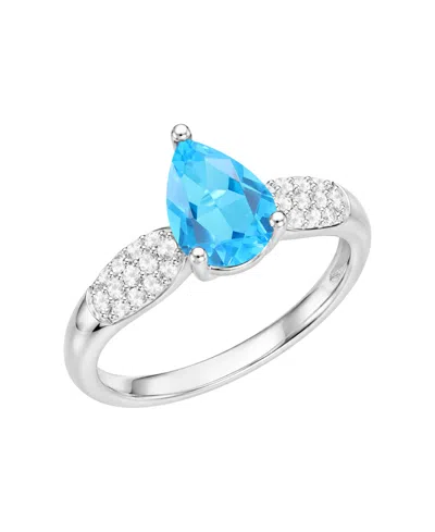 Macy's Citrine (1 Ct. T.w.) & Diamond (1/4 Ct. T.w.) Ring In 14k Yellow Gold In Blue Topaz