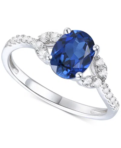 Macy's Citrine (1 Ct. T.w.) & Lab-grown White Sapphire (1/4 Ct. T.w.) Ring In 14k Gold-plated Sterling Silv