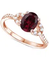 Macy's Citrine (1 Ct. T.w.) & Lab-grown White Sapphire (1/4 Ct. T.w.) Ring In 14k Gold-plated Sterling Silv In Garnet