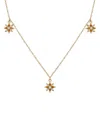 Macy's Citrine (1/4 Ct. T.w.) & Lab-grown White Sapphire (1/5 Ct. T.w.) Star Dangle Collar Necklace In 14k In Citrine