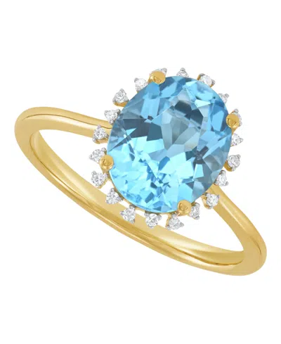 Macy's Citrine (2-1/5 Ct. T.w.) & Diamond Accent Ring In 10k Yellow Gold (also Available In Blue Topaz, Ame