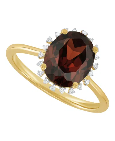 Macy's Citrine (2-1/5 Ct. T.w.) & Diamond Accent Ring In 10k Yellow Gold (also Available In Blue Topaz, Ame In Burgundy
