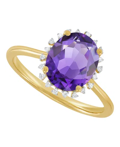 Macy's Citrine (2-1/5 Ct. T.w.) & Diamond Accent Ring In 10k Yellow Gold (also Available In Blue Topaz, Ame