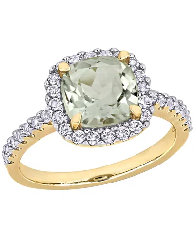 Macy's Citrine (2 Ct. T.w.) & White Topaz (1 Ct. T.w.) Ring In 18k Gold Flash Plated Sterling Silver (also 