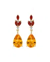 Macy's Citrine (3-3/8 Ct. T.w.) And Garnet Earrings (3/4 Ct. T.w.) In 10k Yellow Gold In Gold