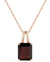 Macy's Citrine (3 Ct. T.w.) & Diamond Accent 18" Pendant Necklace In 14k Gold (also Available In Garnet And In Garnet